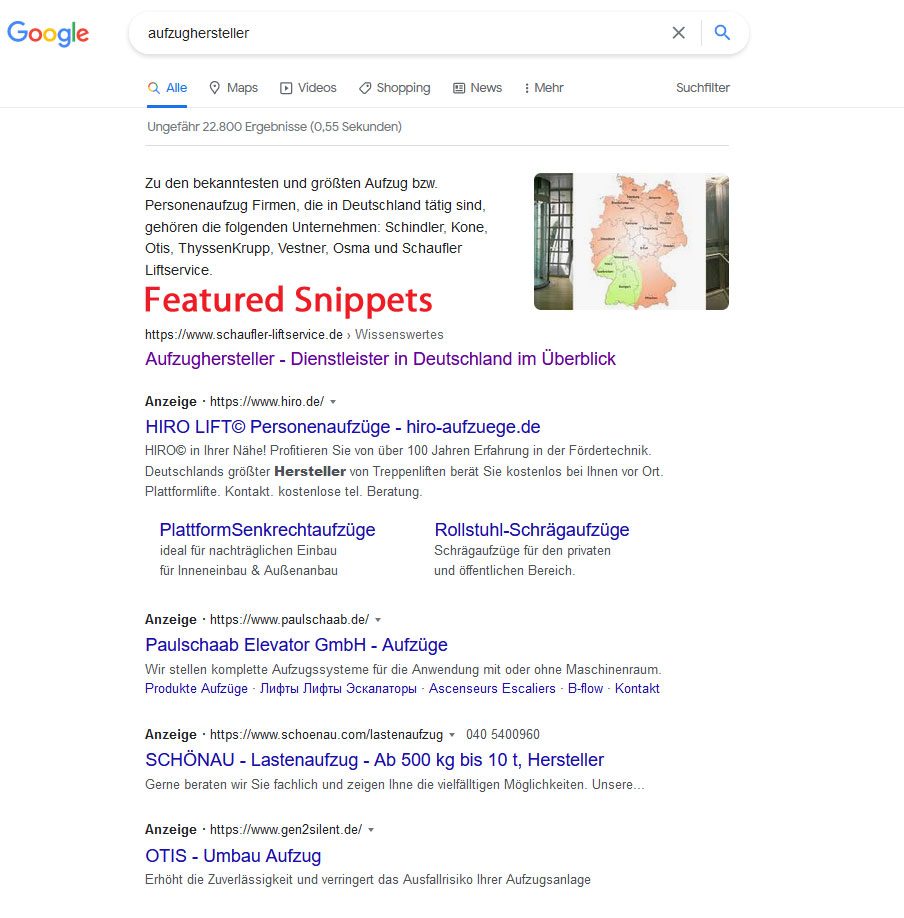 Featured Snippets Optimierung